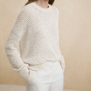 Theory Karenia sughero open weave crochet sweater in white - m nwot